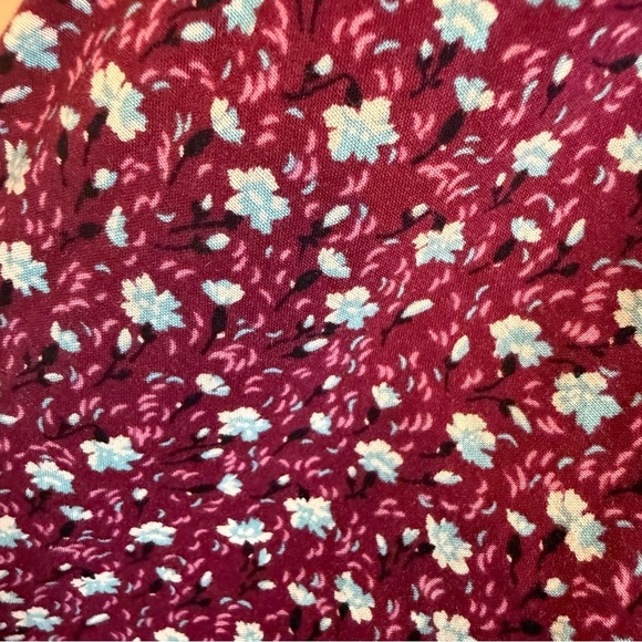 Maeve by Anthropologie Calico Purple 3/4 Sleeve Button Down Shirt - Picture 7 of 9